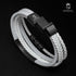 Weißes Lederarmband personalisiert herren mit gravur uniqal